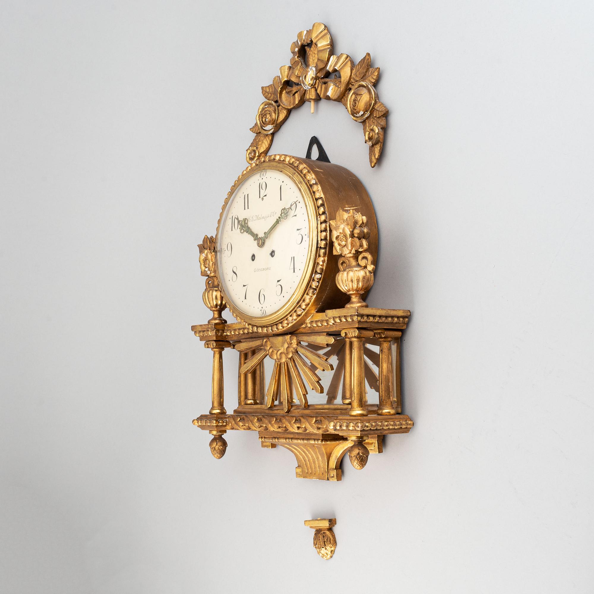 Väggpendyl, gustaviansk stil, C.L. Malmsjö & Co, Göteborg.