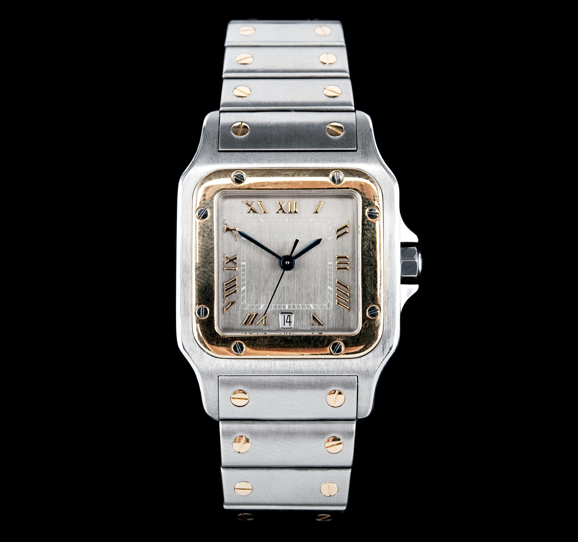 A MEN'S WRIST WATCH, Cartier Must Santos.