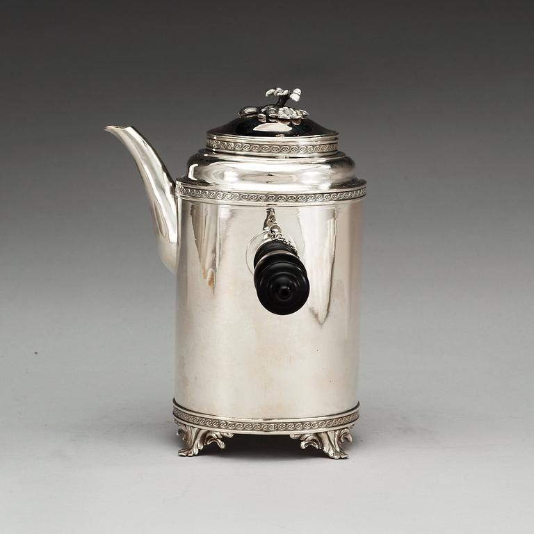 Gustaviansk, A Swedish 18th century silver coffee-pot, marks of Anders Fornholm, Stockholm 1791.