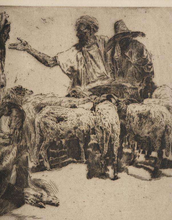 Erich Wolfsfeld, Vilande karavan med getter.