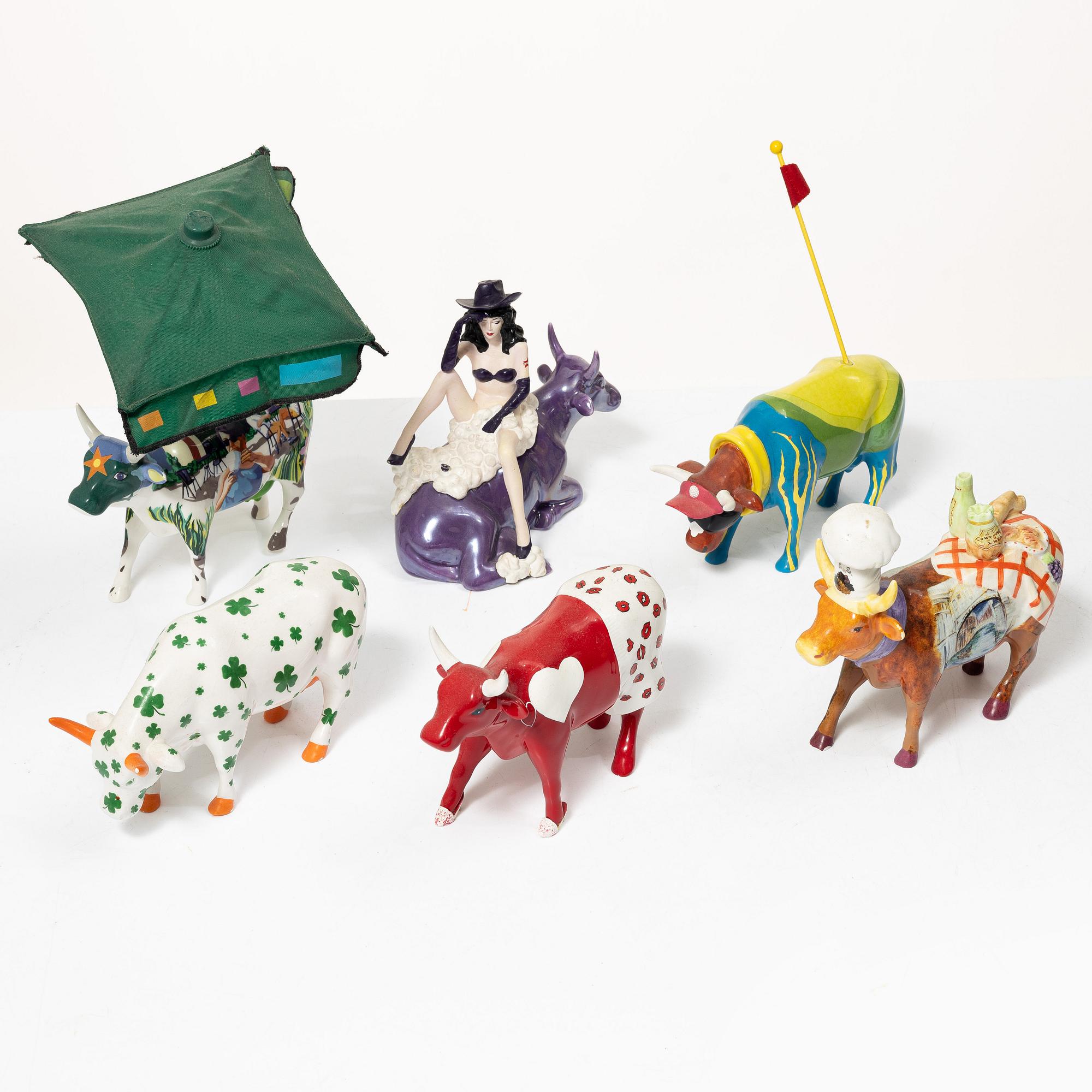 Six 'Cow Parade' figurines, 2000s.