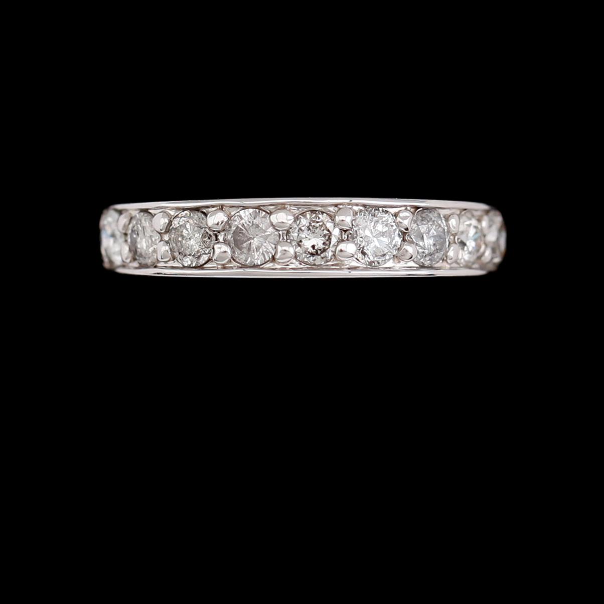RING, 10 k vitguld, briljantslipade diamanter tot 1.00 ct.