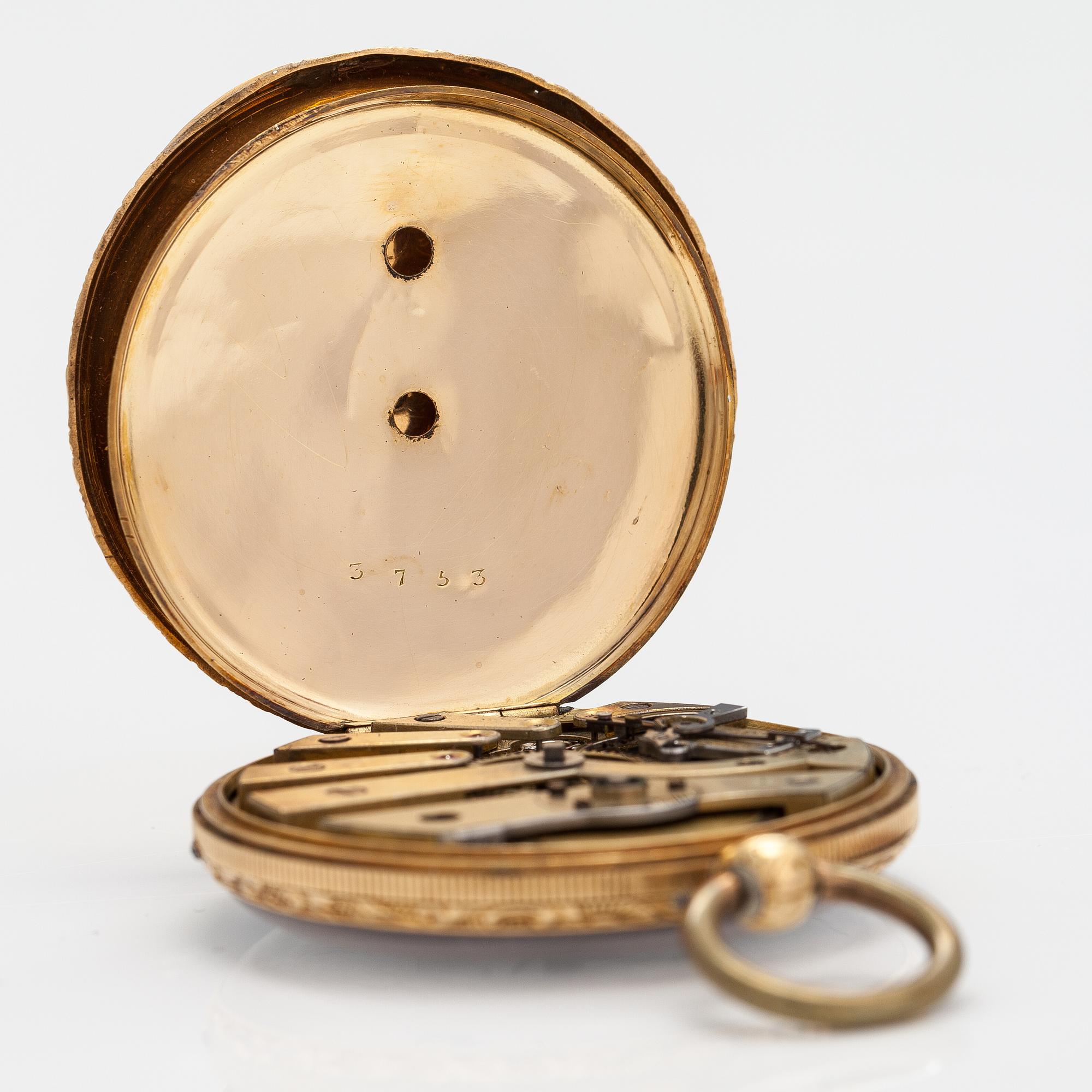 POCKET WATCHES, 2 psc, 14K gold, 32 mm and 44 mm.