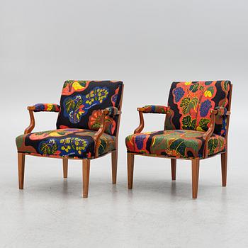 Josef Frank, a pair of model B 969 armchairs, Firma Svenskt Tenn, Sweden.