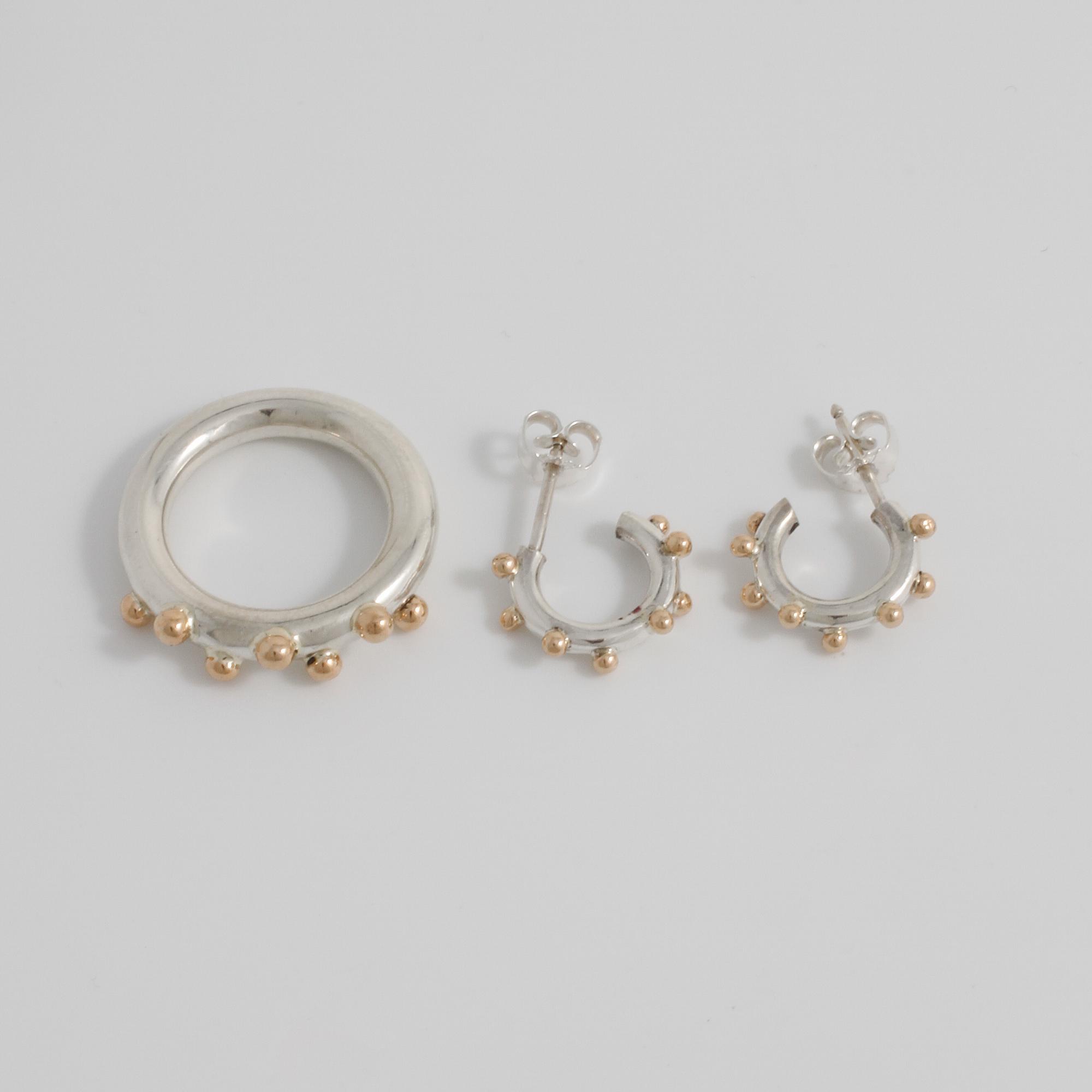 MICHAEL PERSSON CARLING, MPC jewellery, Göteborg, 2004 & 2008, ring samt örhängen.