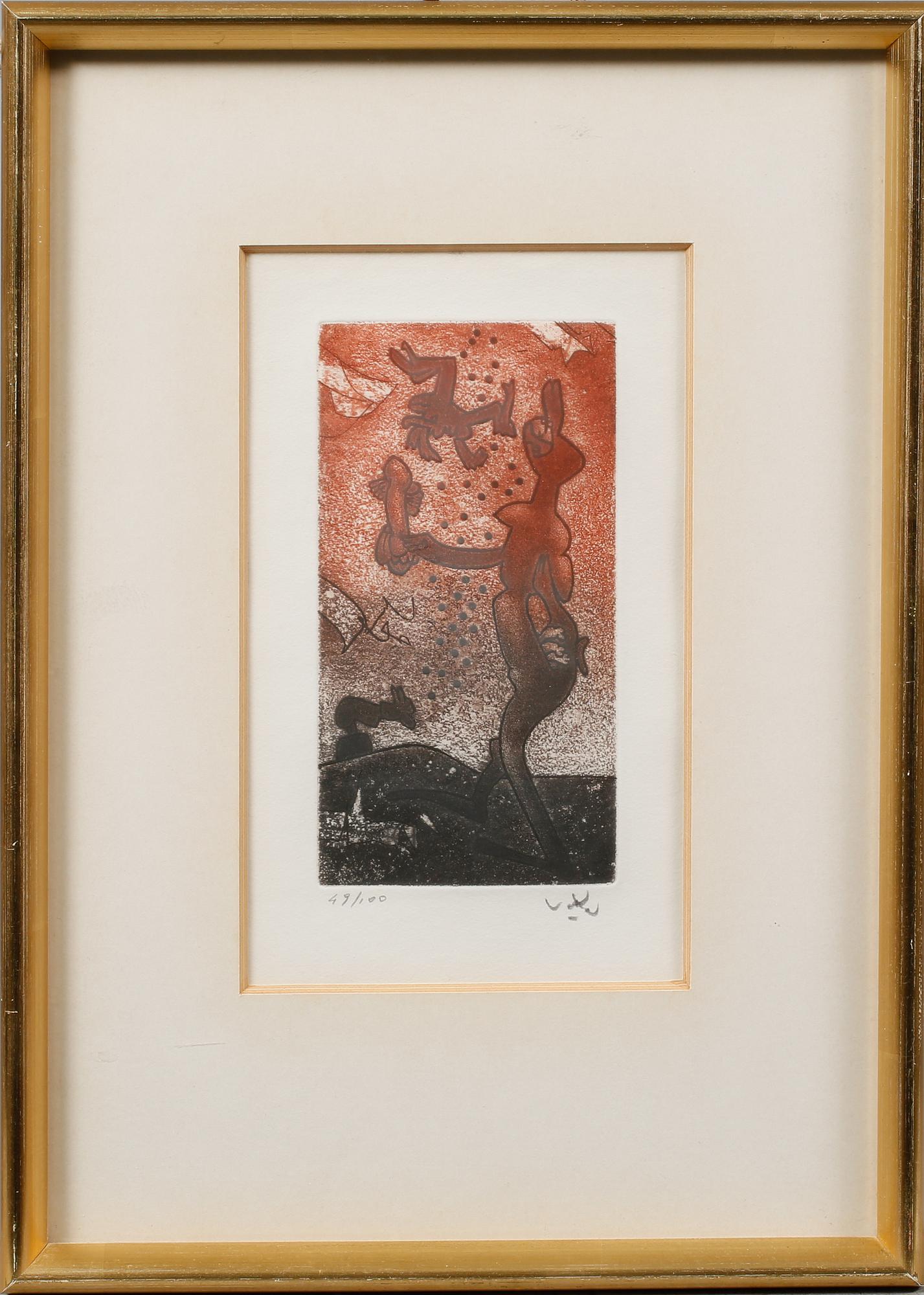 ROBERTO MATTA, 2 st, färgetsningar, signerade och numrerade 49/100.