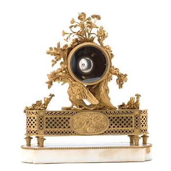 A Louis XVI-style late 19th century mantel clock by Eugene Hazart (1838-1891, bronze maker in Paris).