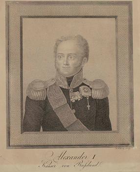 LITOGRAFI, Alexander I av Ryssland, Tyskland 1800-talets början.
