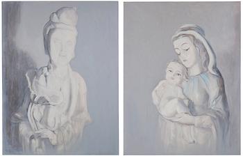 351. Ylva Snöfrid (Ogland), "Falling Asleep, Madonna with Child and Kannon with Lotus, Version 1".