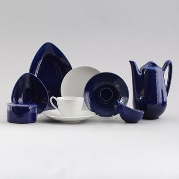 SERVISPORSLIN, 29 delar, "Blå Eld", Hertha Bengtsson, Rörstrand.