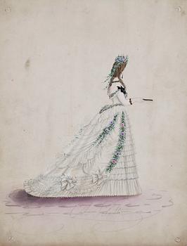 MODEPLANSCHER, 14 st, bla Ernest Leduc, 21 rue des Acacias, Montmartre, Paris 1800-talets andra hälft.