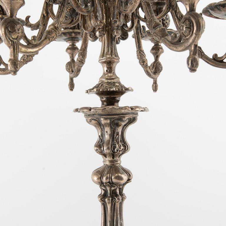Candelabrum silver Louis XV style possibly Austria around 1900.