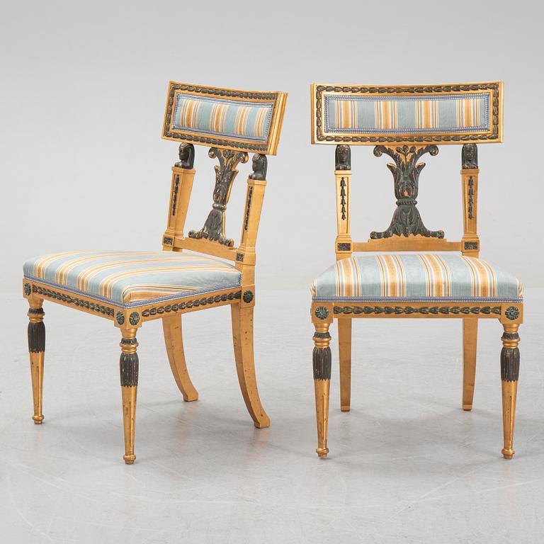 A set of four late Gustavian style chairs from Nordiska Kompaniet, early 20th Century.