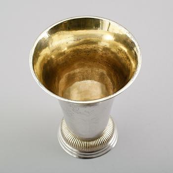 BÄGARE, silver, Michael Olof Barkman, Varberg 1821. Vikt ca 333 gram.