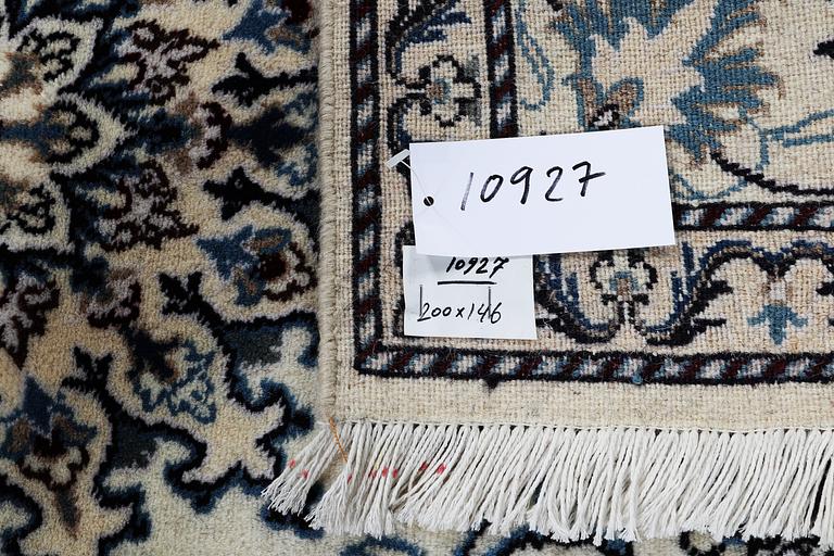 A rug, Nain, part silk, sk 9 LAA, ca 209 x 146 cm.