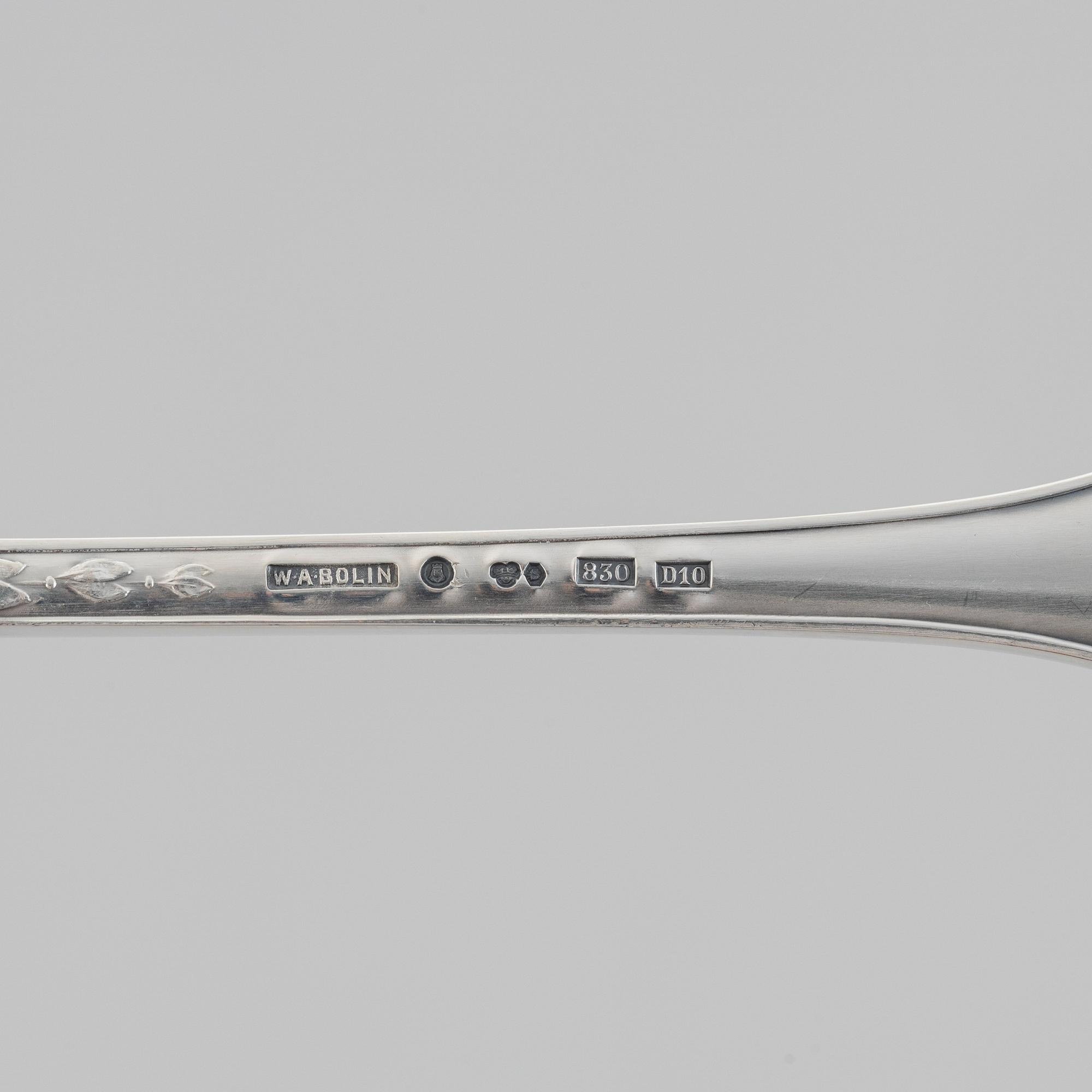 A WA.Bolin 20th Century silver cutlery-set of 137 pieces, Stockholm 1935-1979, Model "F".