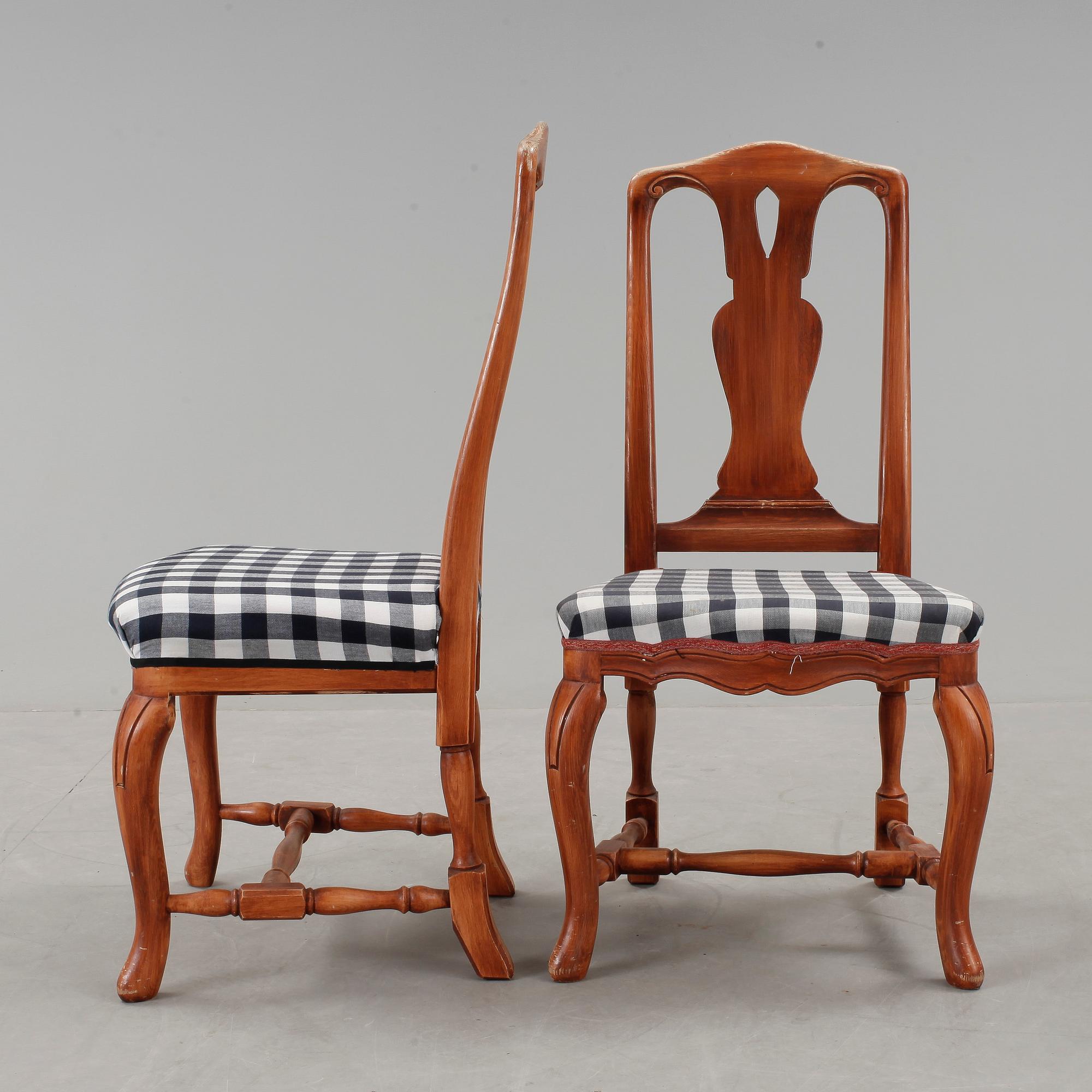 STOLAR, 6 stycken, rokokostil, 1900-talets slut.