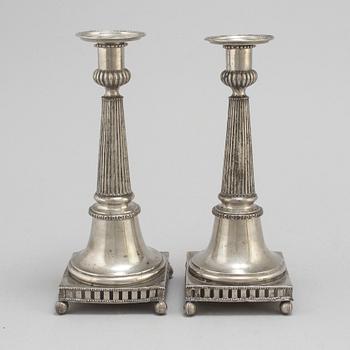 HANS WICKSTEN, a pair of pewter candlesticks, Västerås 1782-1814.