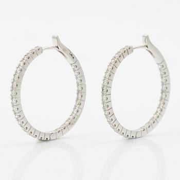 Earrings 18K white gold with brilliant-cut diamonds.