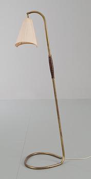 A Hans Bergström brass floor lamp, Ateljé Lyktan, Helsingborg 1930's.