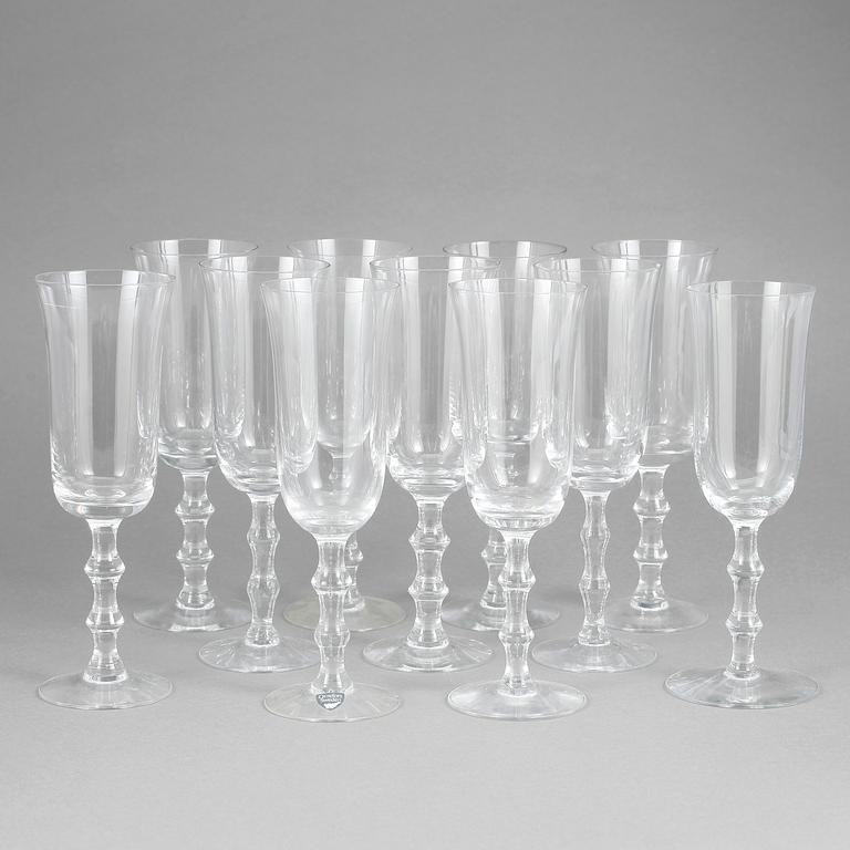 VINGLAS, 11 st, "Salut", Simon Gate, Orrefors, 1900-tal.