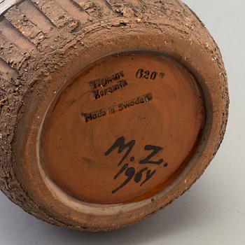 A stoneware vase by Marian Zawadski for Tilgmans Keramik, signed and dated 1964.