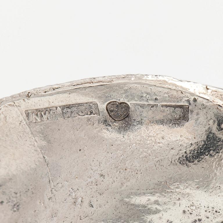 Helky Juvonen, rintaneula, sterlinghopea, Westerback, Helsinki 1972.