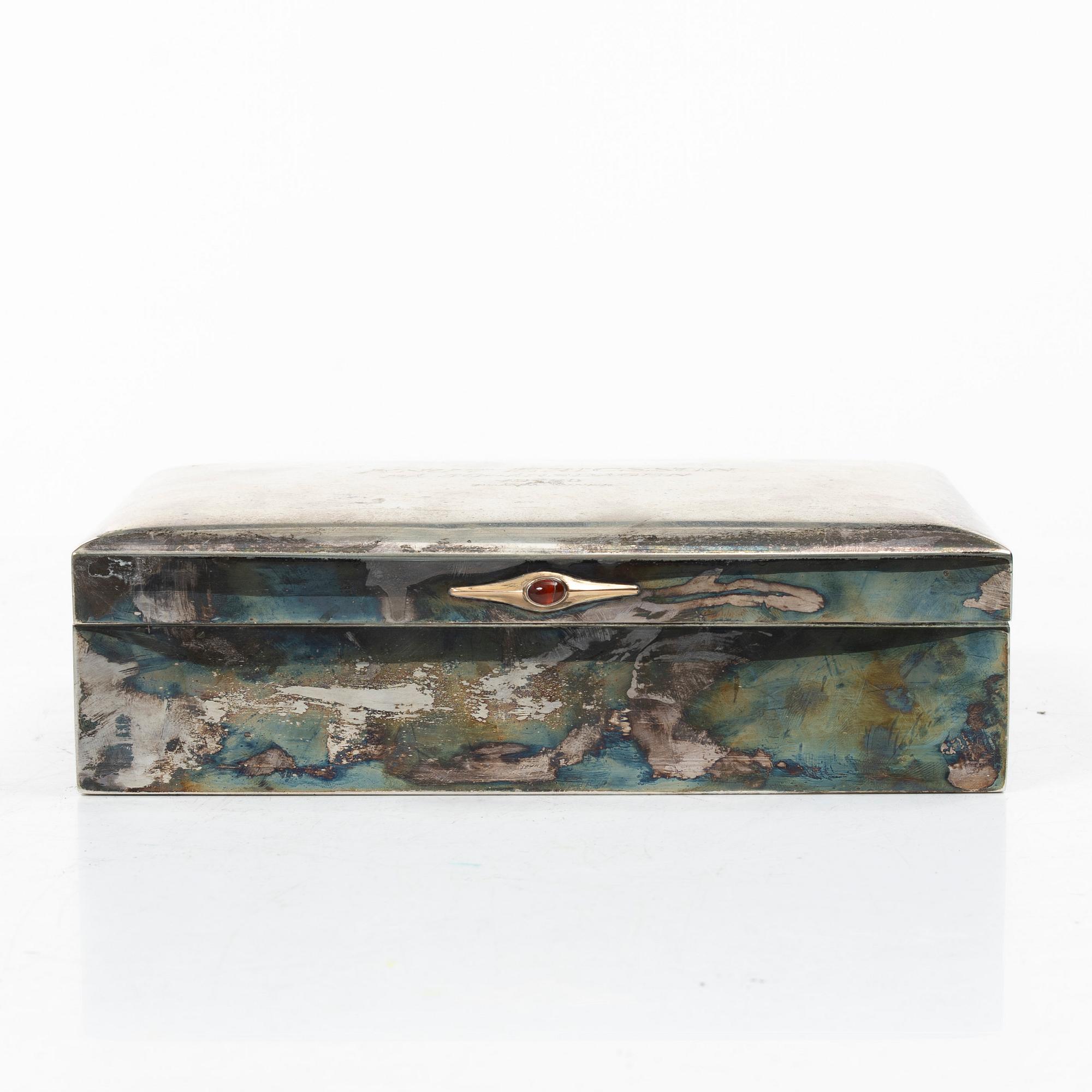 Cigarrskrin, silver, GAB, Stockholm 1928.