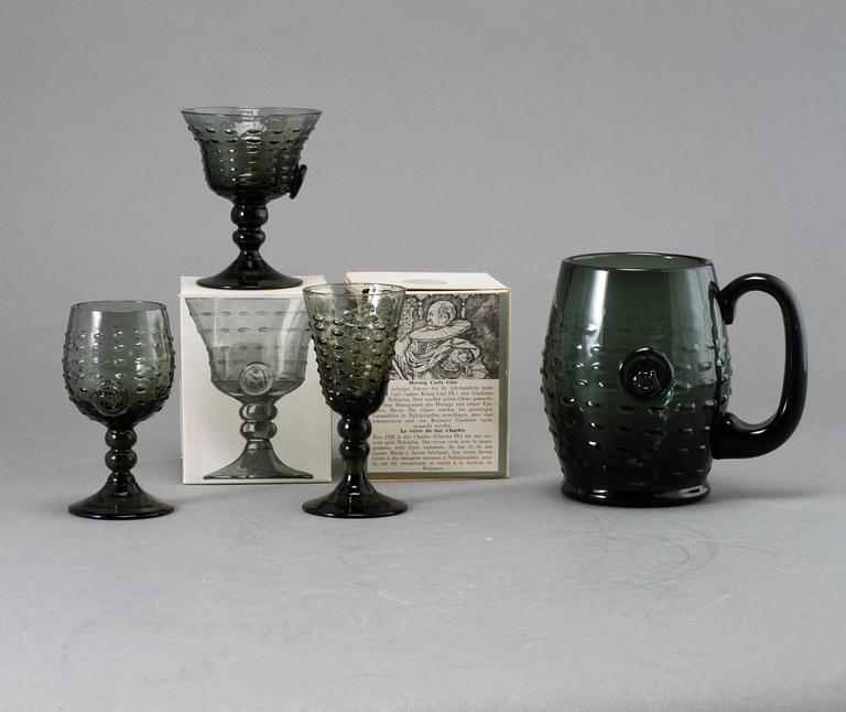 GLASSSERVIS, 29 delar, "Hertig Carls glas", Reijmyre, 1900-talets andra hälft.