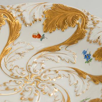 Two late 20th century porcelain Meissen dishes.
