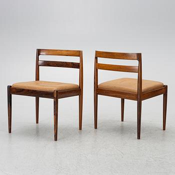 Kai Kristiansen, Stolar, 6 st, "Univers" modell 301, Magnus Olesen, Durup, Denmark, 1960-tal.