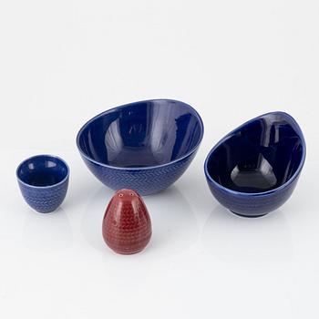 Hertha Bengtson, a 35-piece 'Blå eld' flintware service, Rörstrand.