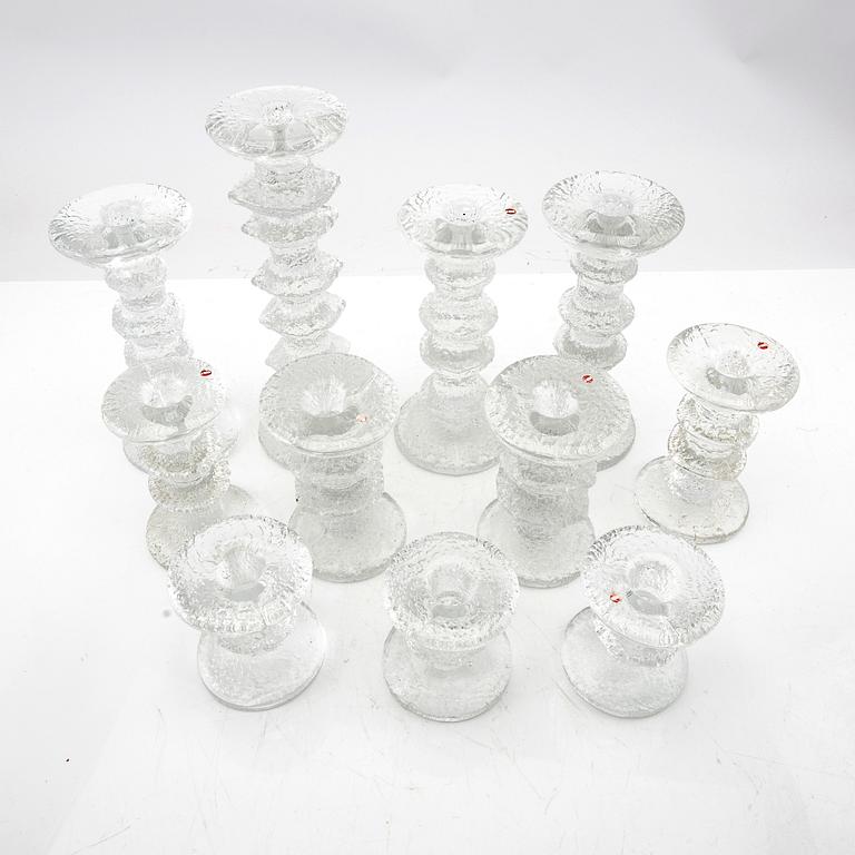Timo Sarpaneva, 11 "Festivo" candlesticks, Iittala Finland, late 20th century.