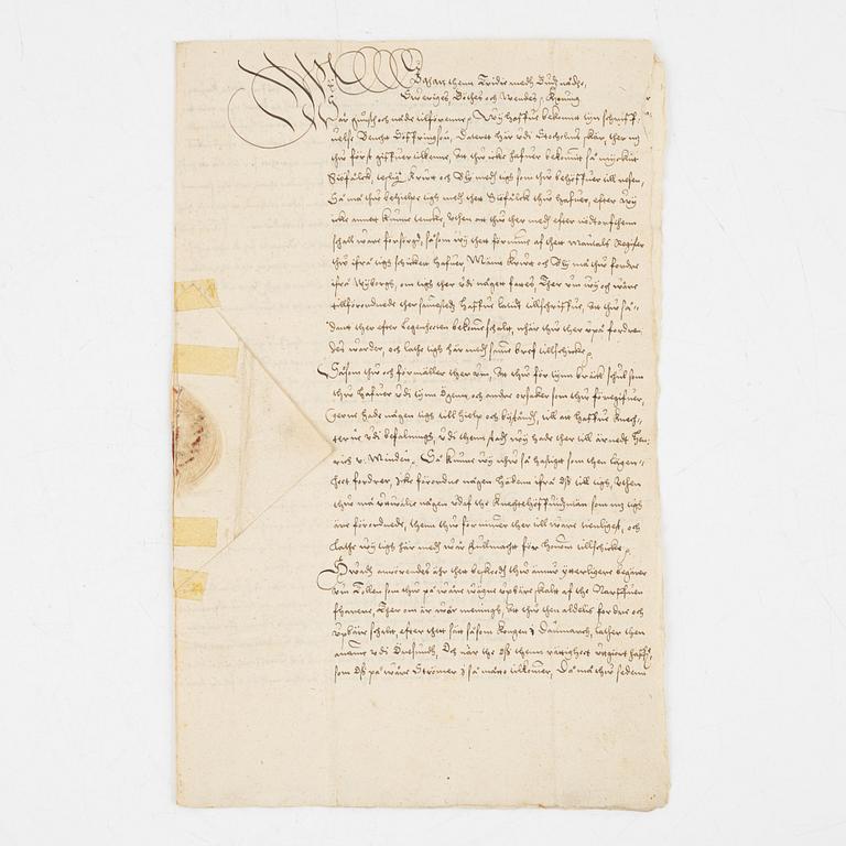 Brev undertecknat av Johan III.