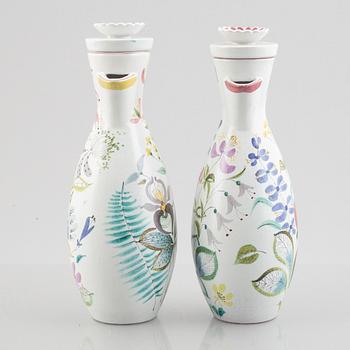 Stig Lindberg, a pair of faience jugs, Gustavsberg studio.
