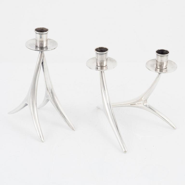 Anna-Greta Eker, a silver candlestick and candelabra, Auran Kultaseppä, Turku, Finland  1972.