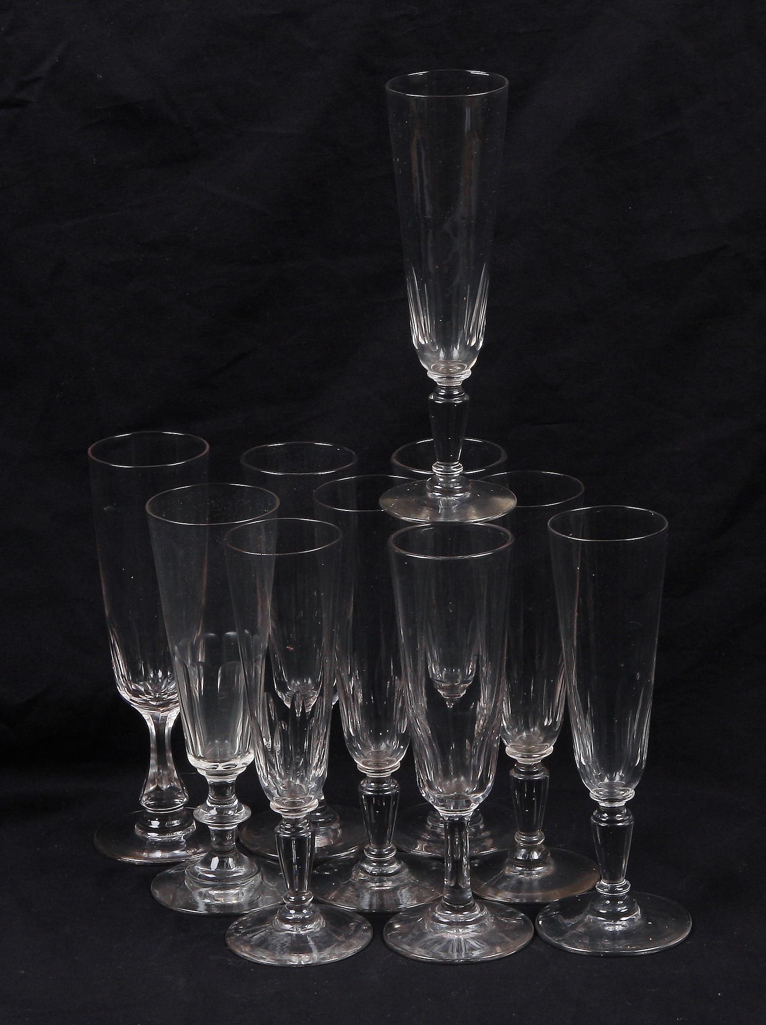 CHAMPAGNEGLAS, 10 st, 1800-tal.