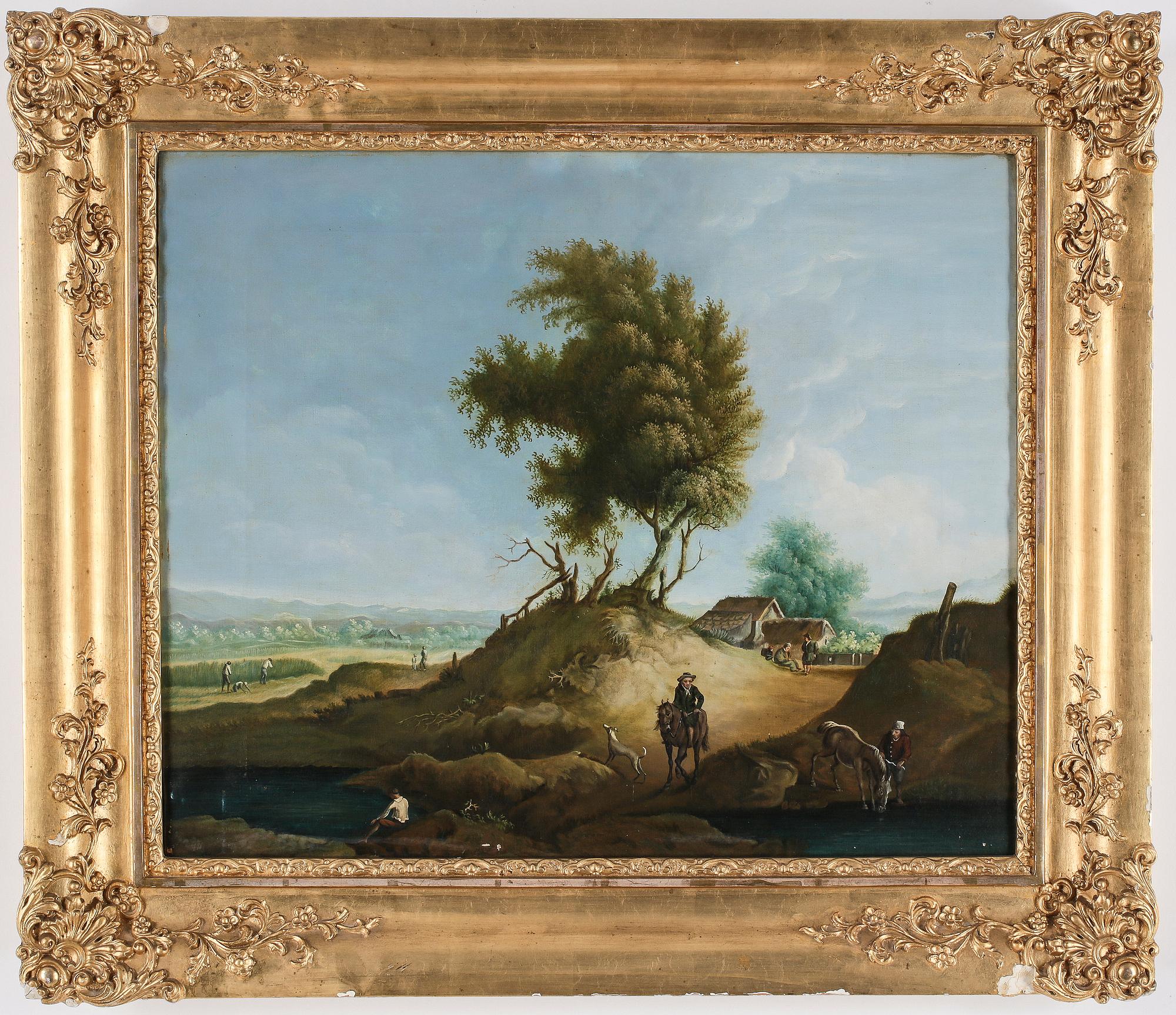 OIDENTIFIERAD KONSTNÄR, olja på duk, ej signerad, 1800-tal.