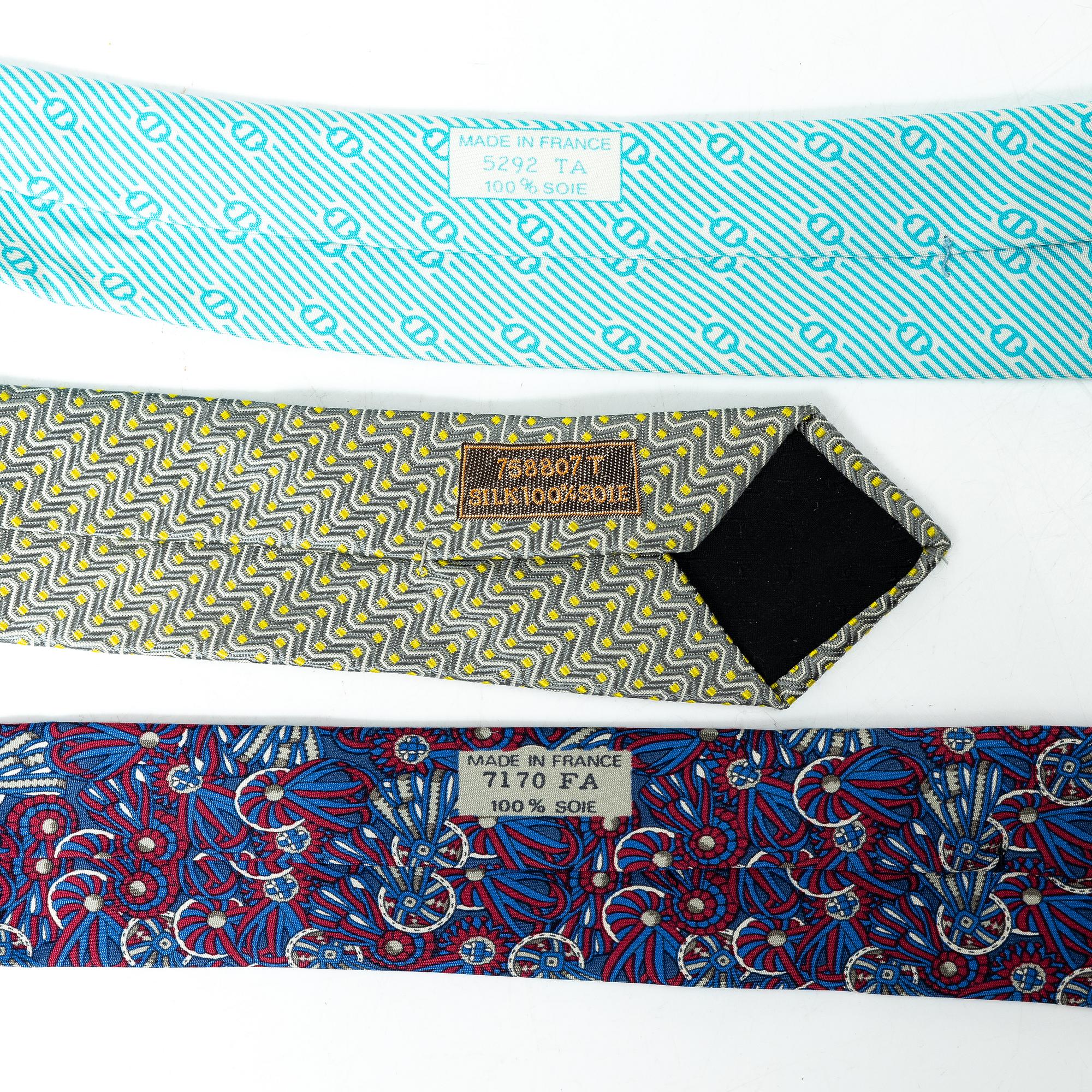 Hermès, ties, 3 pcs.