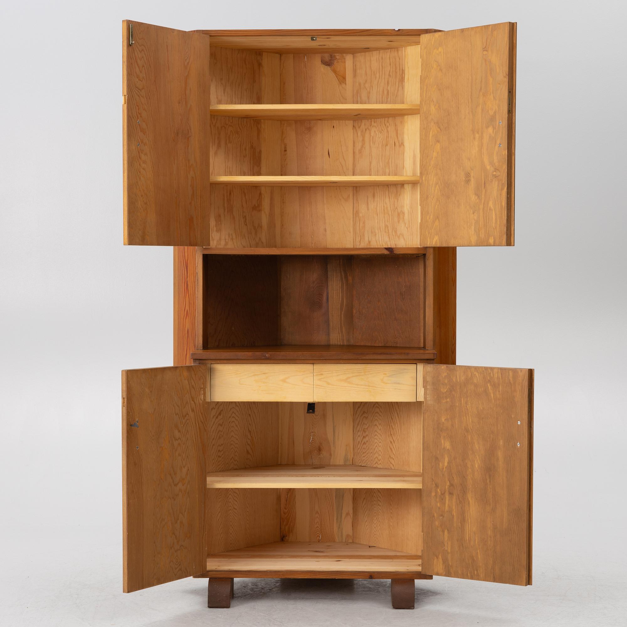 Corner cabinet, sports cabin furniture, mid-20th century.