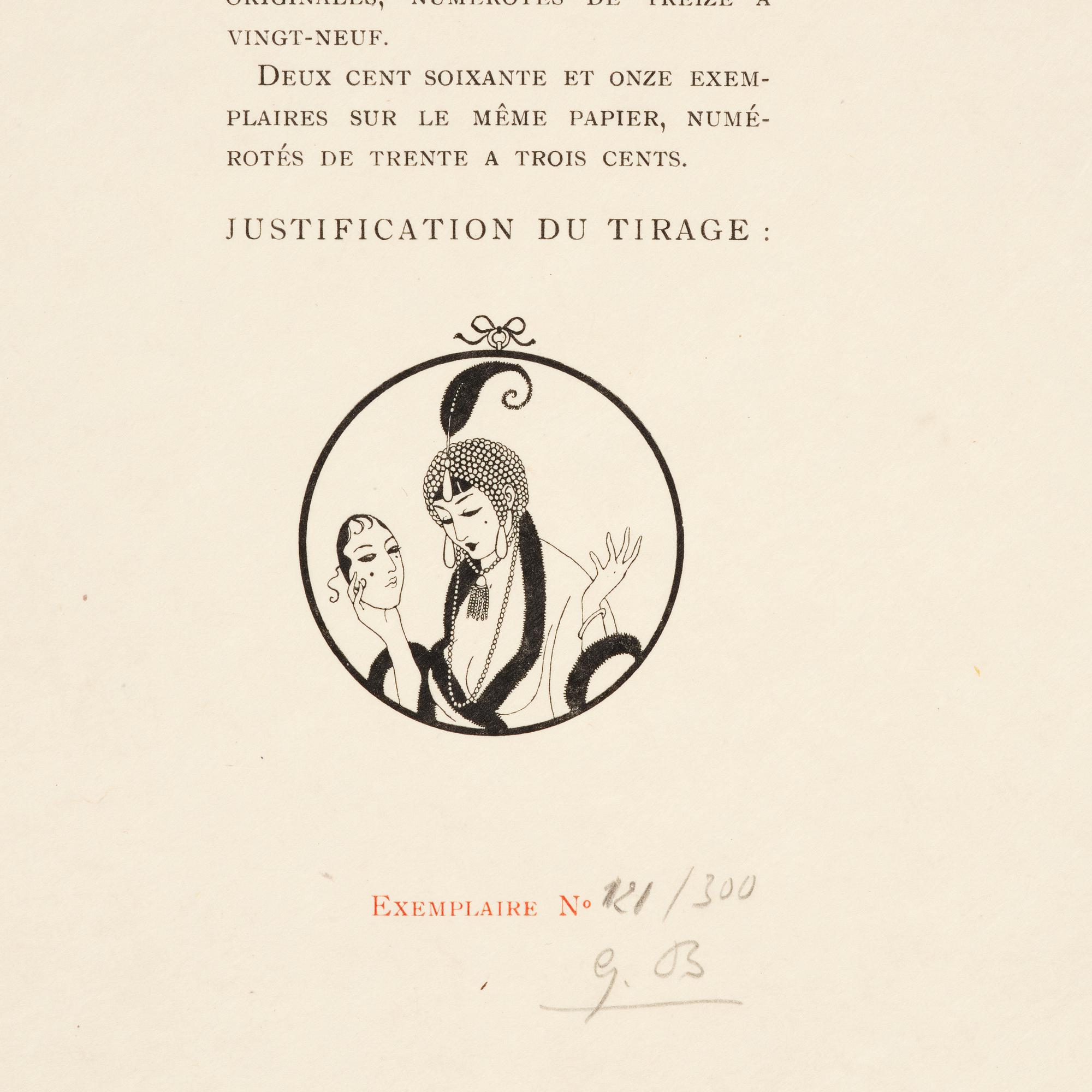 George Barbier, mapp med originalteckning och planscher, "Modes et Manières d'Aujourd'Hui (3e Année)", Frankrike, 1914.