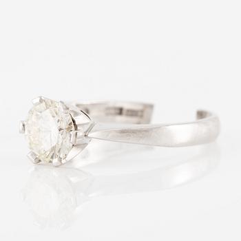 Ring, 18K white gold set with a brilliant-cut diamond, 1.62 ct according to the engraving.