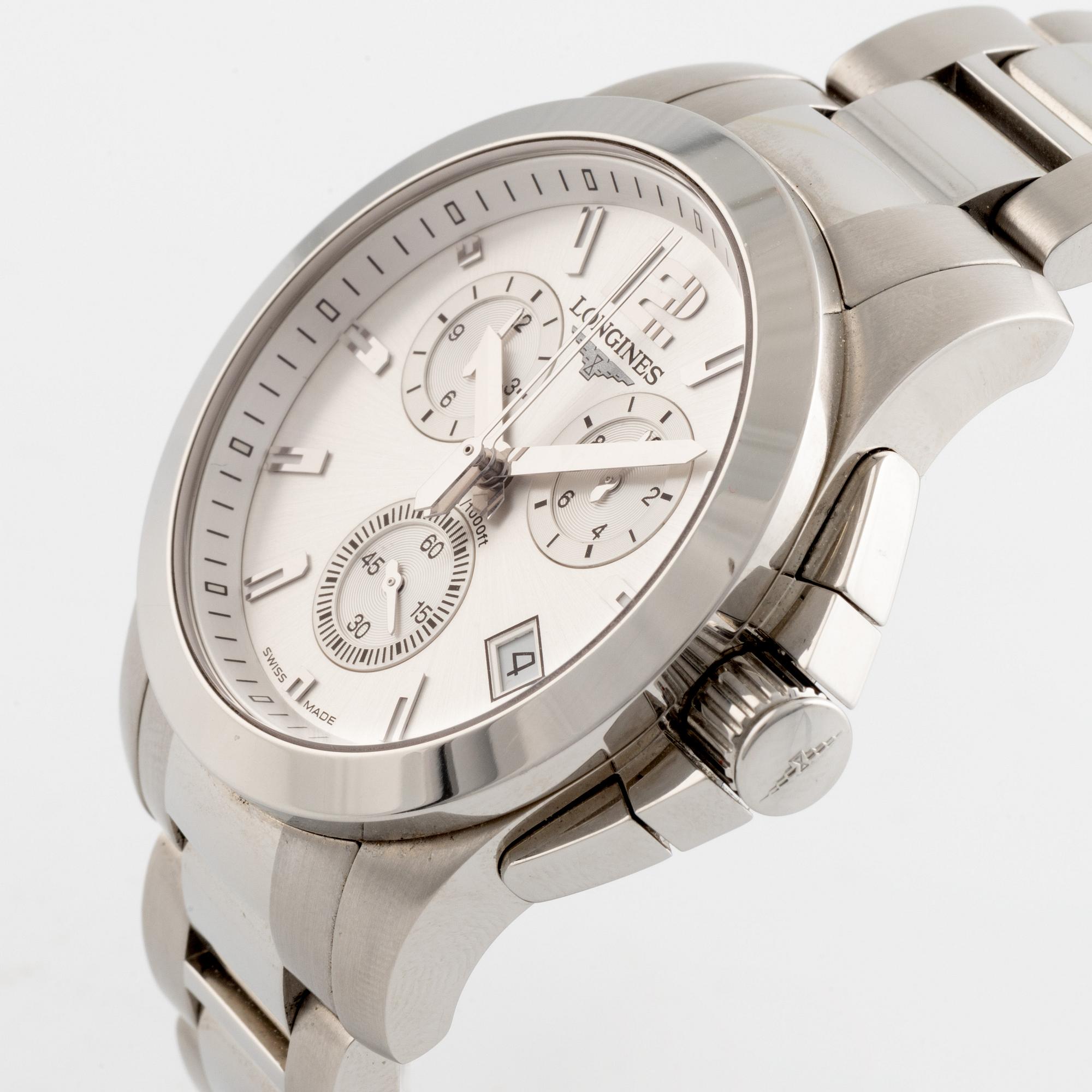 Longines, Conquest, armbandsur, kronograf, 41 mm.