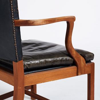 Josef Frank, a mahogany and black leather chair, Svenskt Tenn Sweden 1930-40s, model 635. Alva & Gunnar Myrdal Collection.