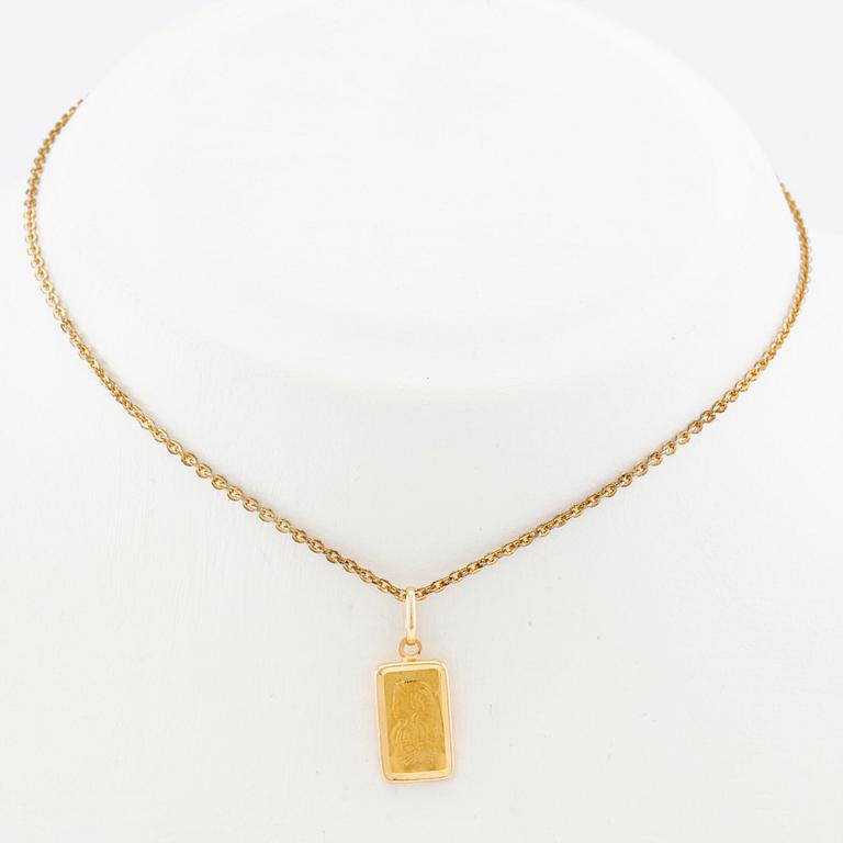 Pendant in the form of a gold bar "Fortuna" PAMP Suisse 1g fine gold 999.9.