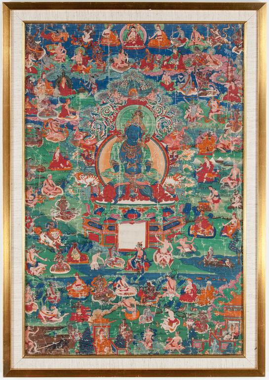 THANGKA, troligen Nepal / Norra Indien, sent 1800-tal.