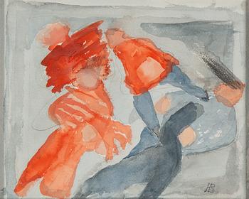 BIRGIT BROMS, watercolor, signed.