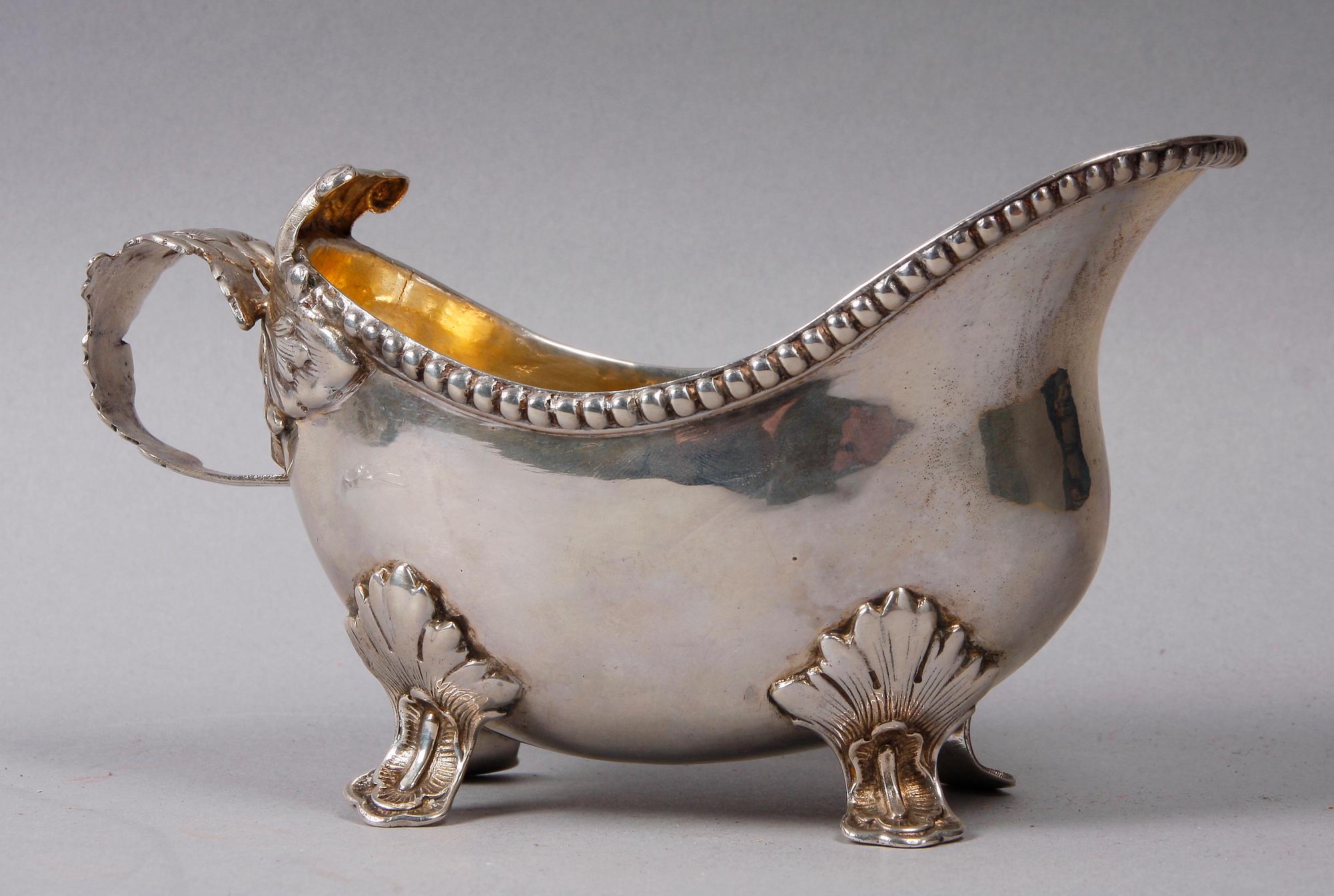 GRÄDDSNIPA, silver, rokokostil, importstämplar.