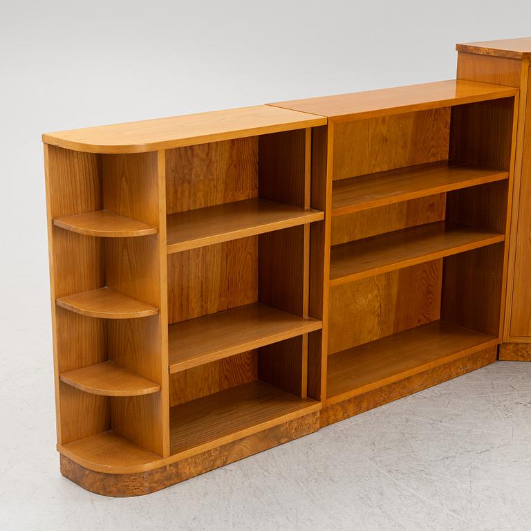 Bookshelves, a pair, functionalist style, 1930s/40s.