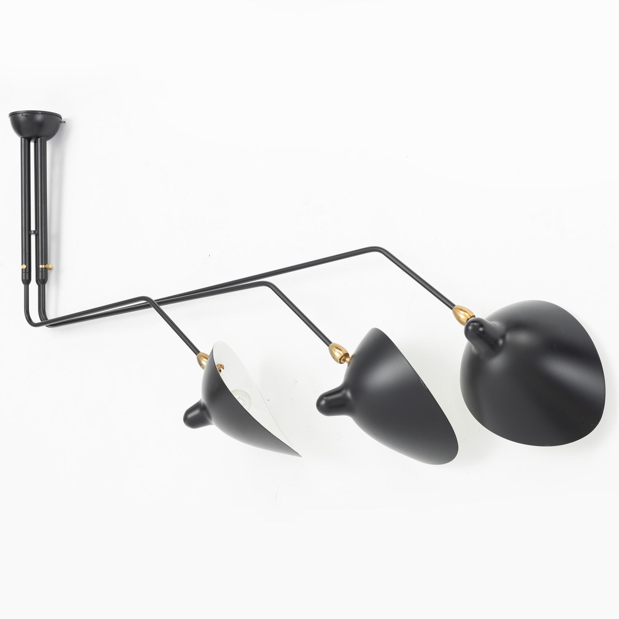 Serge Mouille, ceiling lamp, "3 Rotating Arms", 2010s.